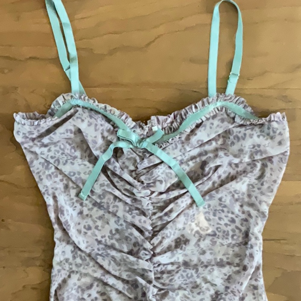 NWT By Anthropologie Sheer Mesh Dress - Size XXS- Pink Combo - Picture 7 of 10